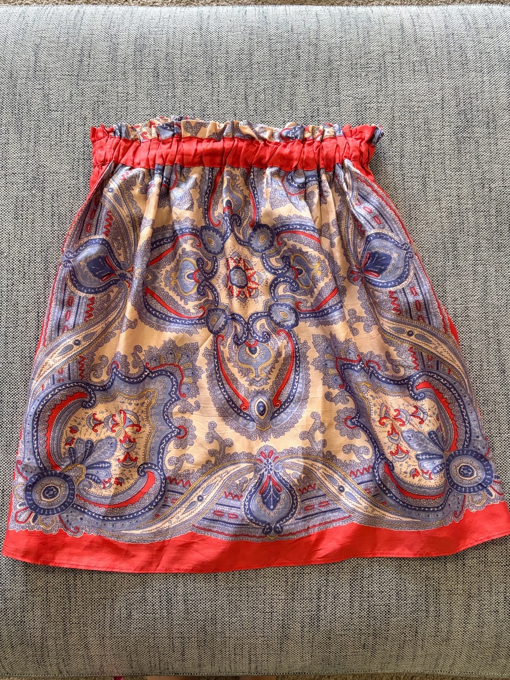 Zara 100% Silk Paisley Skirt